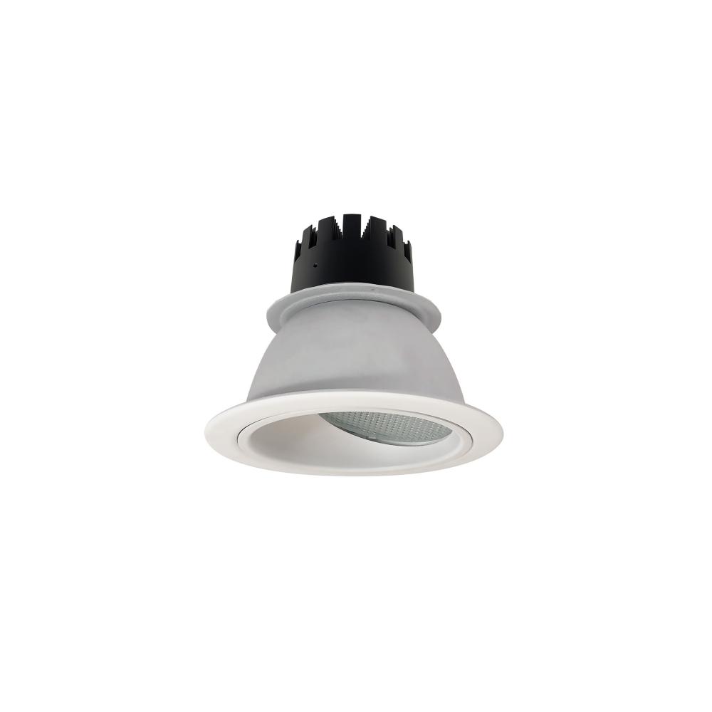4" Sapphire III Round Wall Wash Reflector, 900lm, 3000K, Flood Optic, Matte Powder White