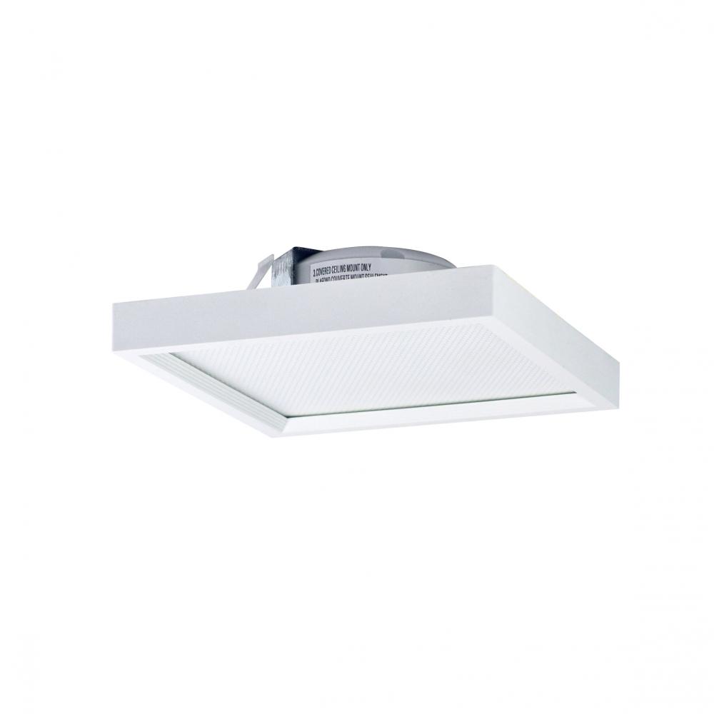 4" SURF Regressed Edge-Lit Surface Mounted LED, Square Baffle, 650lm, 11W, 3500K, 90+ CRI, 120V