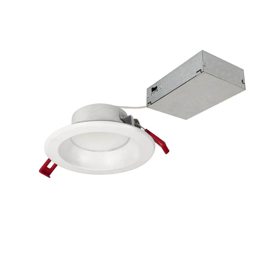 4" Theia LED Downlight with Selectable CCT, 950lm / 10W, Matte Powder White Finish