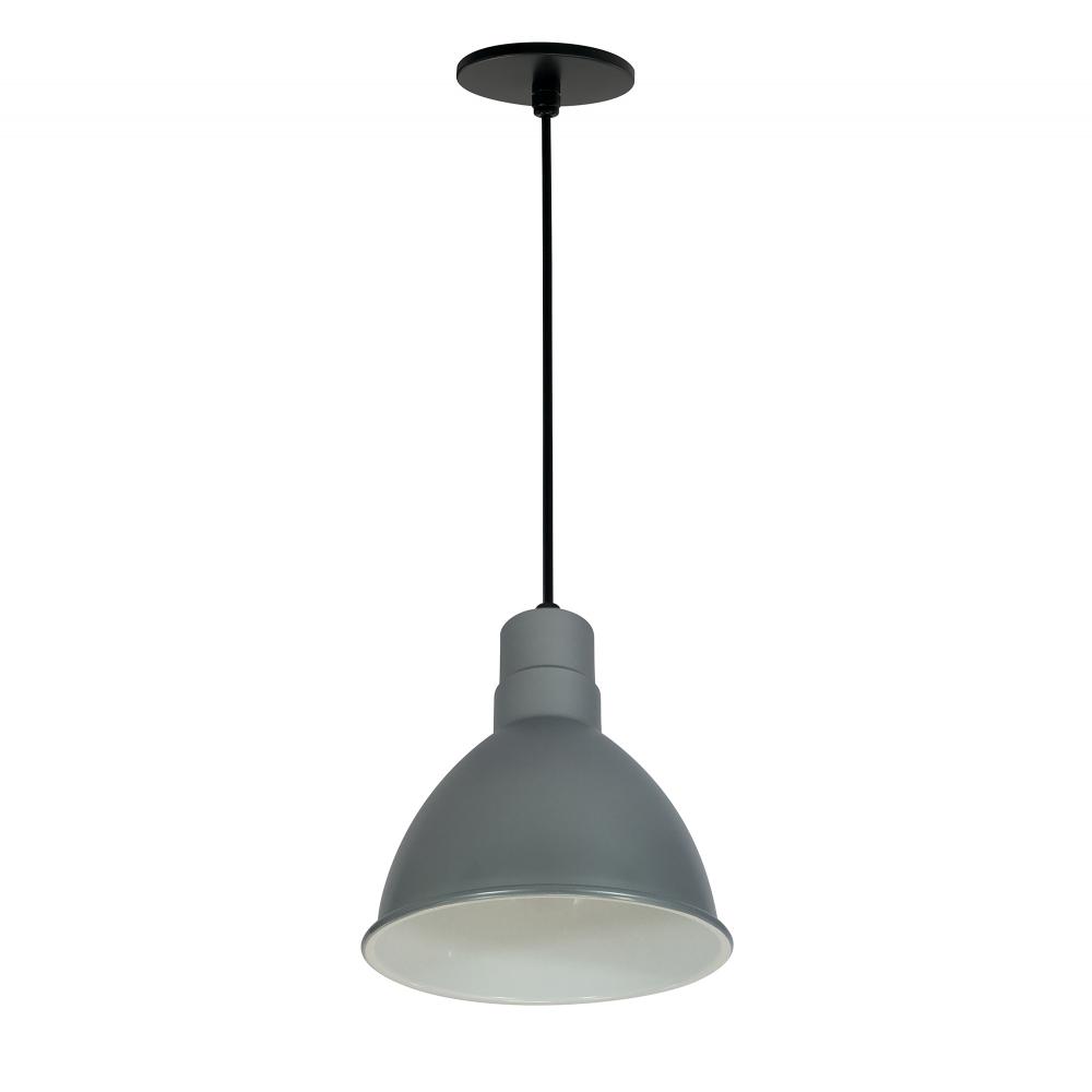 8" RLM LED Shade, 1200lm, 3000K, Gun Metal/White, 120V 0-10V/Triac/ELV & 277V 0-10V Dimming