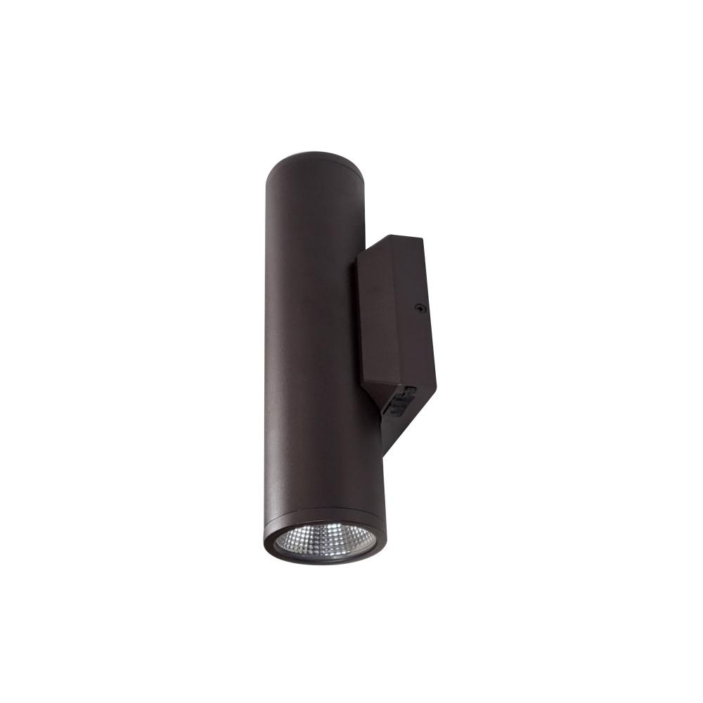 3" Up & Down Wall Mounted LED Cylinder with Selectable CCT, Bronze finish