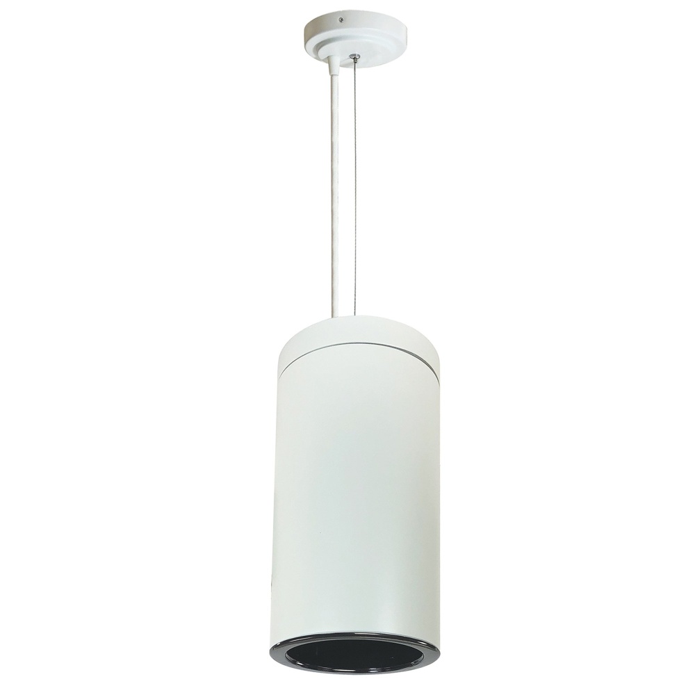 6" Sapphire III Cable Mount White Cylinder, Clear Reflector/Clear Flange, 120V; Phase Dimming,