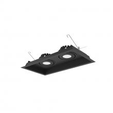 Nora NMRT3-2RL430FBB - Two-Head Flanged LED Multiple Lighting Trim, 3000lm per Head w/ Flood Optic, 3000K, Regressed Black