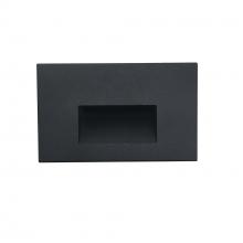 Nora NSW-740/30B - Ari LED Step Light w/ Horizontal Wall Wash Face Plate, 30lm, 2.5W, 90+ CRI, 3000K, Black, 120V