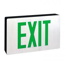 Nora NX-616-LED/G - Die-Cast LED Self-Diagnostic Exit Sign w/ Battery Backup, Single-Faced Aluminum w/ Green Letters in