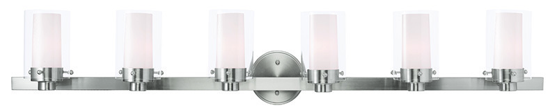 6 Light Brushed Nickel Bath Light