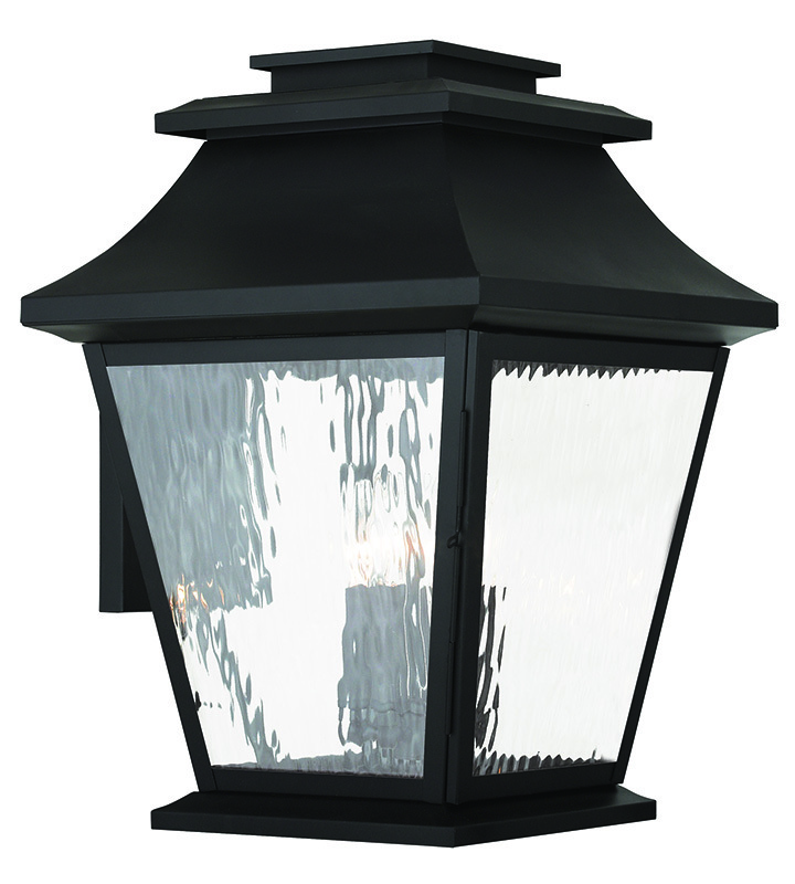 4 Light Black Outdoor Wall Lantern