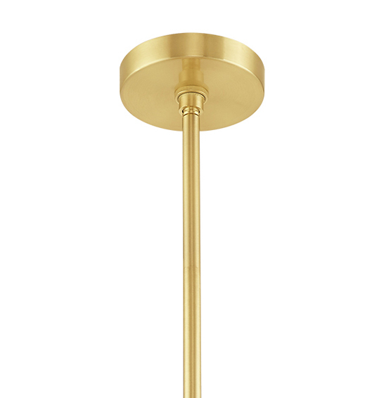 6 Lt Satin Brass Pendant Chandelier