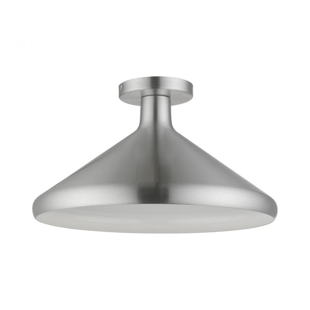 1 Light Brushed Aluminum Semi-Flush Mount