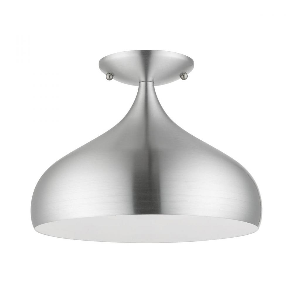 1 Light Brushed Aluminum Semi-Flush Mount