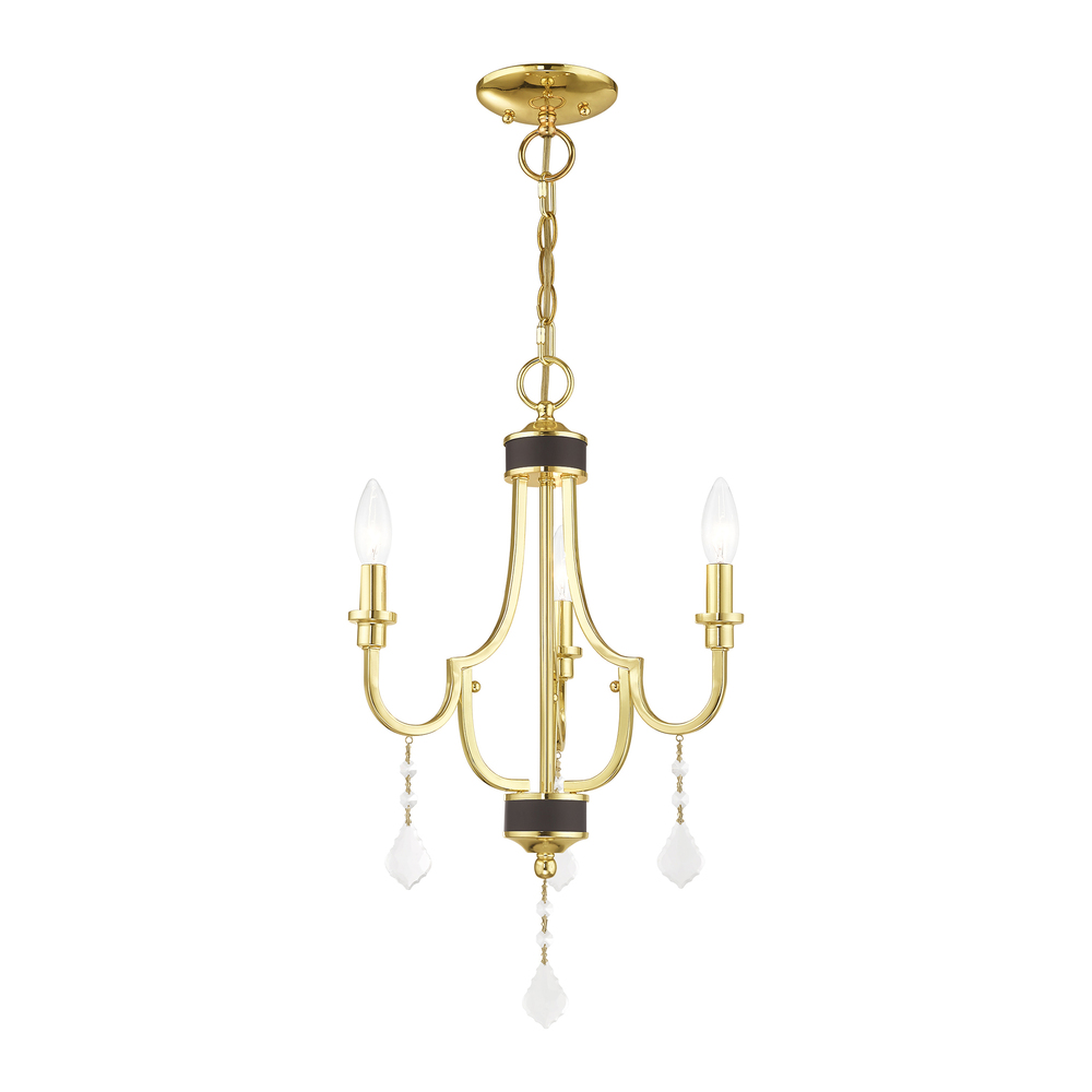 3 Lt Polished Brass Mini Chandelier