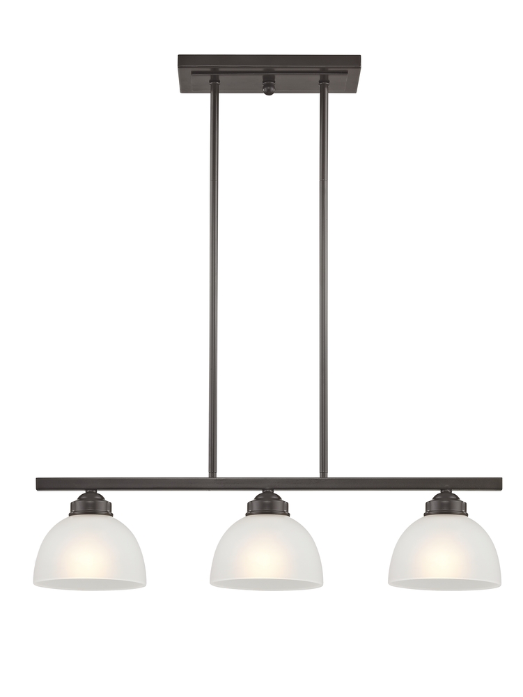 3 Light English Bronze Linear Chandelier