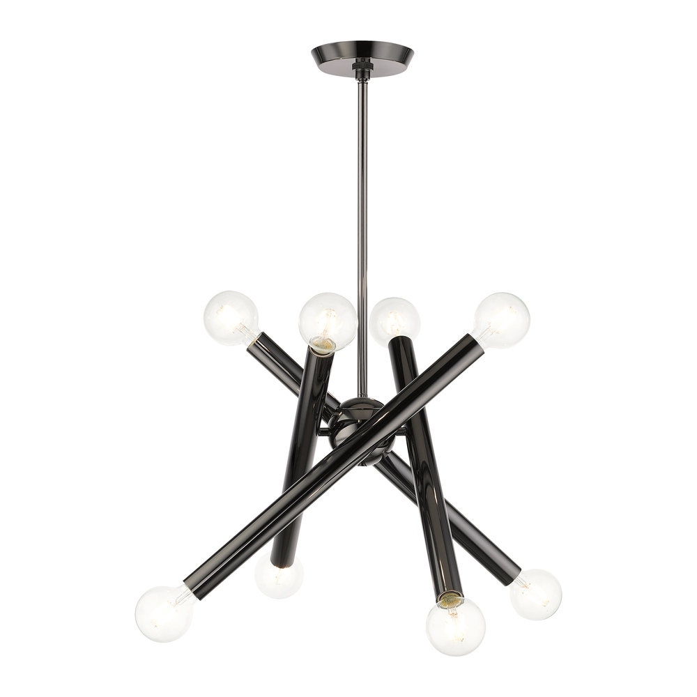 8 Lt Black Chrome Chandelier