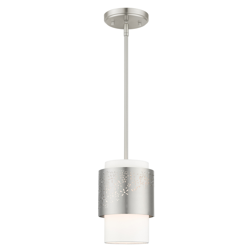 1 Lt Brushed Nickel Pendant