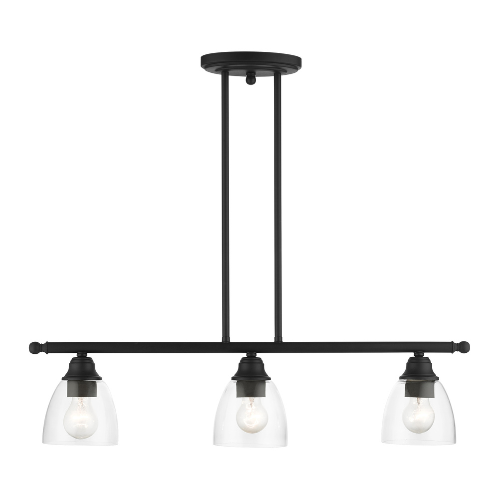 3 Lt Black Linear Chandelier