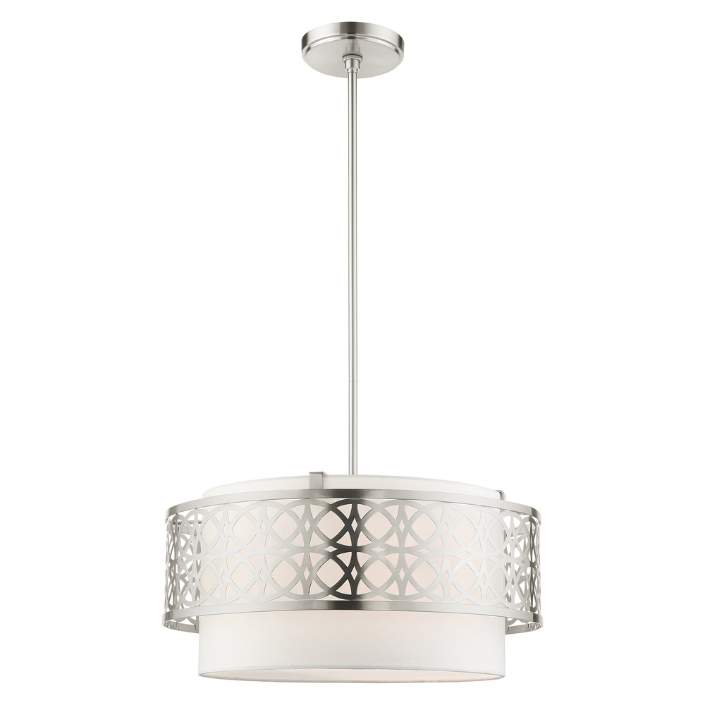 4 Lt Brushed Nickel Pendant Chandelier