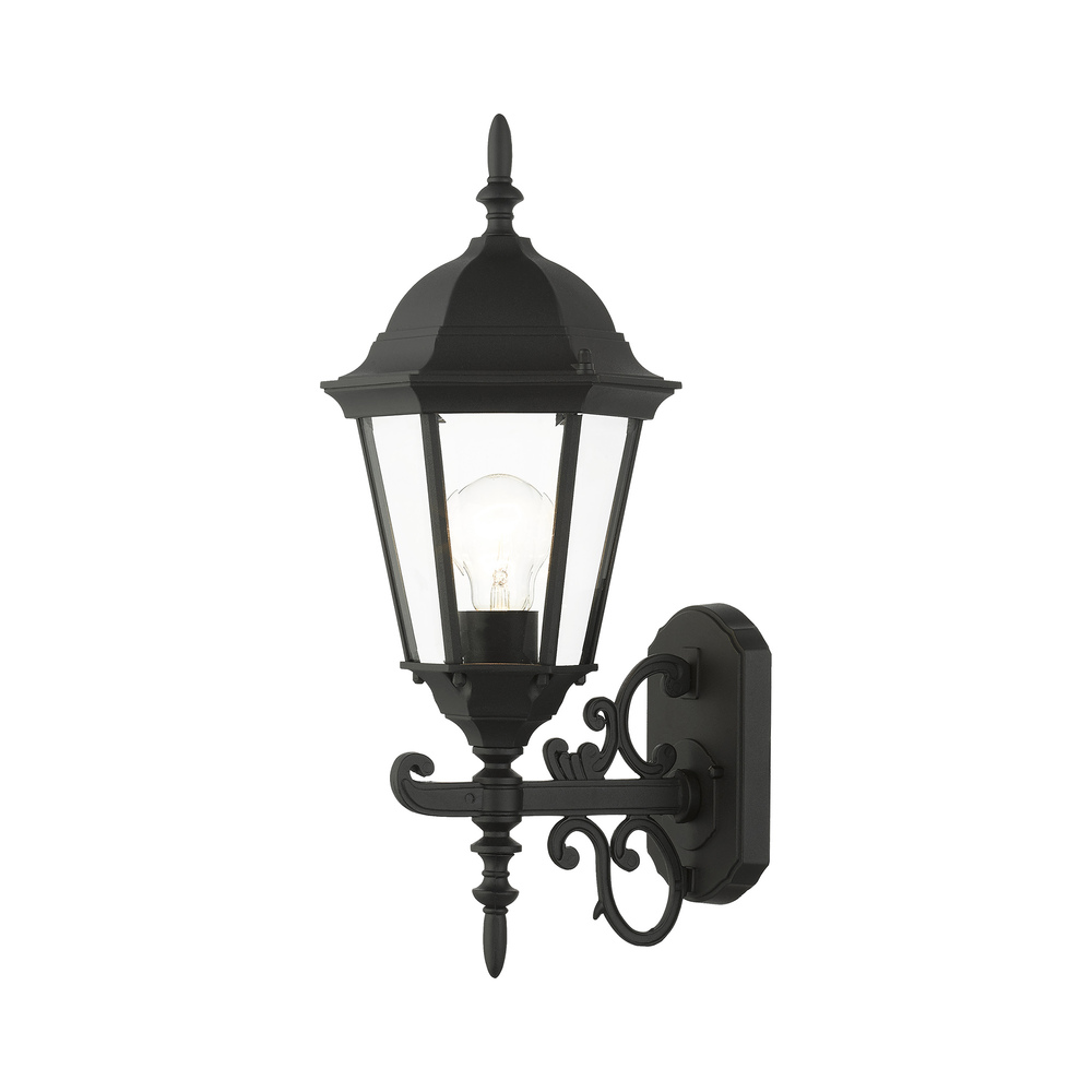 1 Lt Textured Black Outdoor Wall Lantern