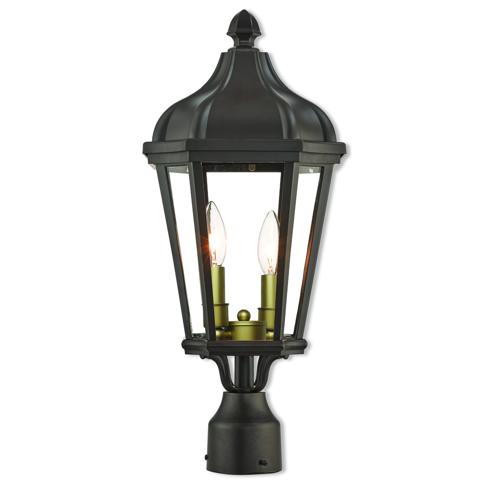 2 Lt BZ Outdoor Post Top Lantern