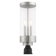 Livex Lighting 20728-91 - 3 Lt Brushed Nickel Outdoor Post Top Lantern
