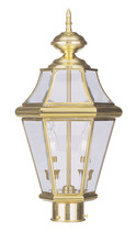 Livex Lighting 2264-02 - 2 Light PB Outdoor Post Lantern