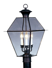 Livex Lighting 2384-04 - 3 Light Black Outdoor Post Lantern