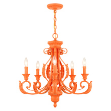 Livex Lighting 49065-77 - 5 Lt Shiny Orange Chandelier