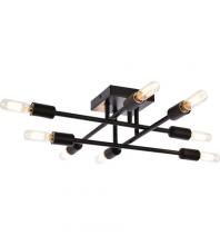  Best Lighting Items LD2351BK - Elegant - SCRIPT 8 LIGHT FLUSH MOUNT