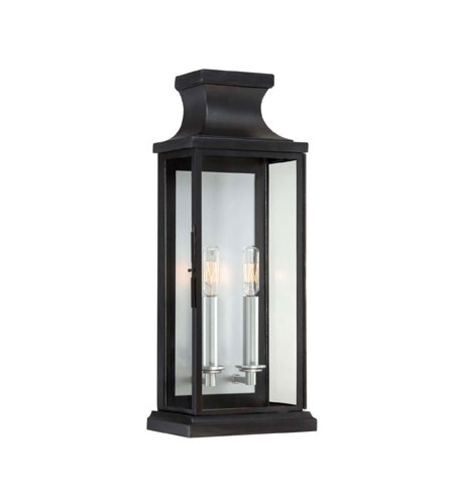 Brooke 2-Light Outdoor Wall Lantern in Matte Black