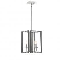 Savoy House 3-8881-4-175 - Champlin 4-Light Pendant in Gray with Polished Nickel Accents