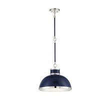 Savoy House 7-8882-1-174 - Corning 1-Light Pendant in Navy with Polished Nickel Accents