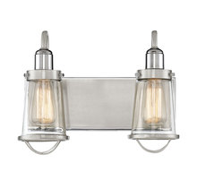 Savoy House 8-1780-2-111 - Lansing 2-Light Bathroom Vanity Light in Satin Nickel with Polished Nickel Accents