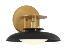 Savoy House 9-1686-1-143 - Gavin 1-Light Wall Sconce in Matte Black with Warm Brass Accents