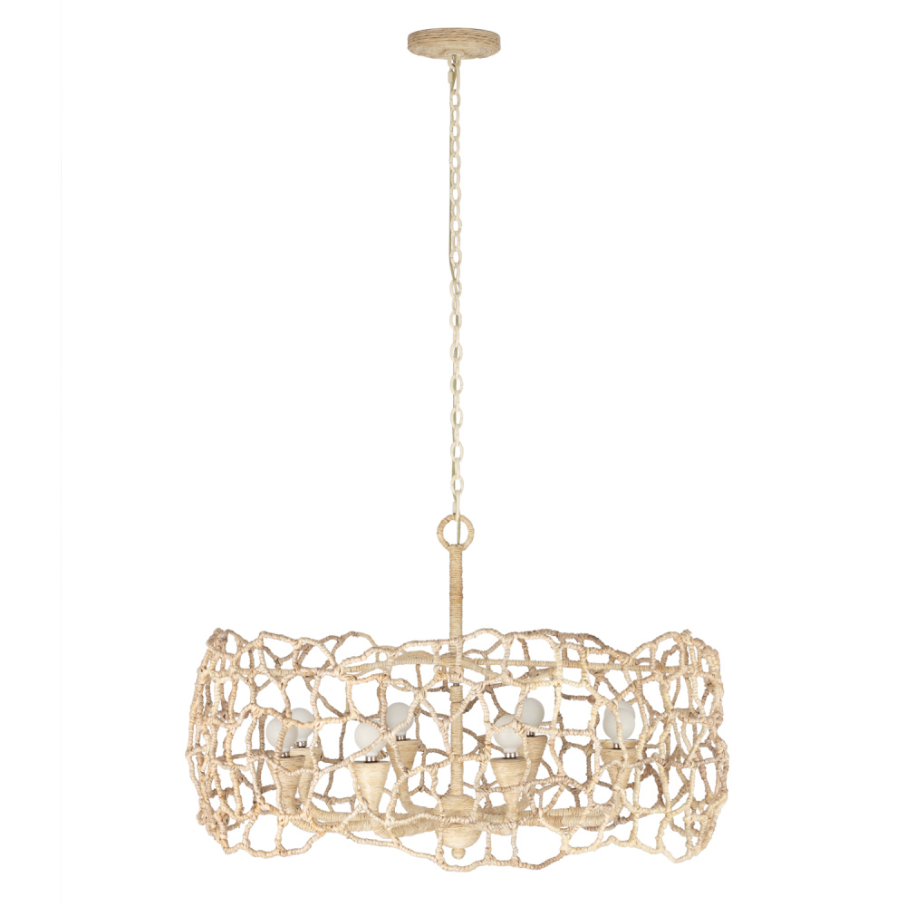 Reef 34-in 8 Light (40-watt) Warm Ivory Chandelier