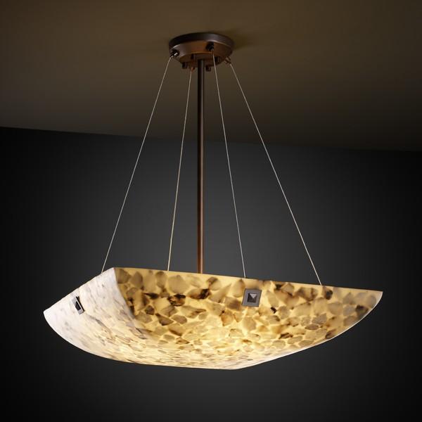 24" Pendant Bowl w/ PAIR SQUARE FINIALS