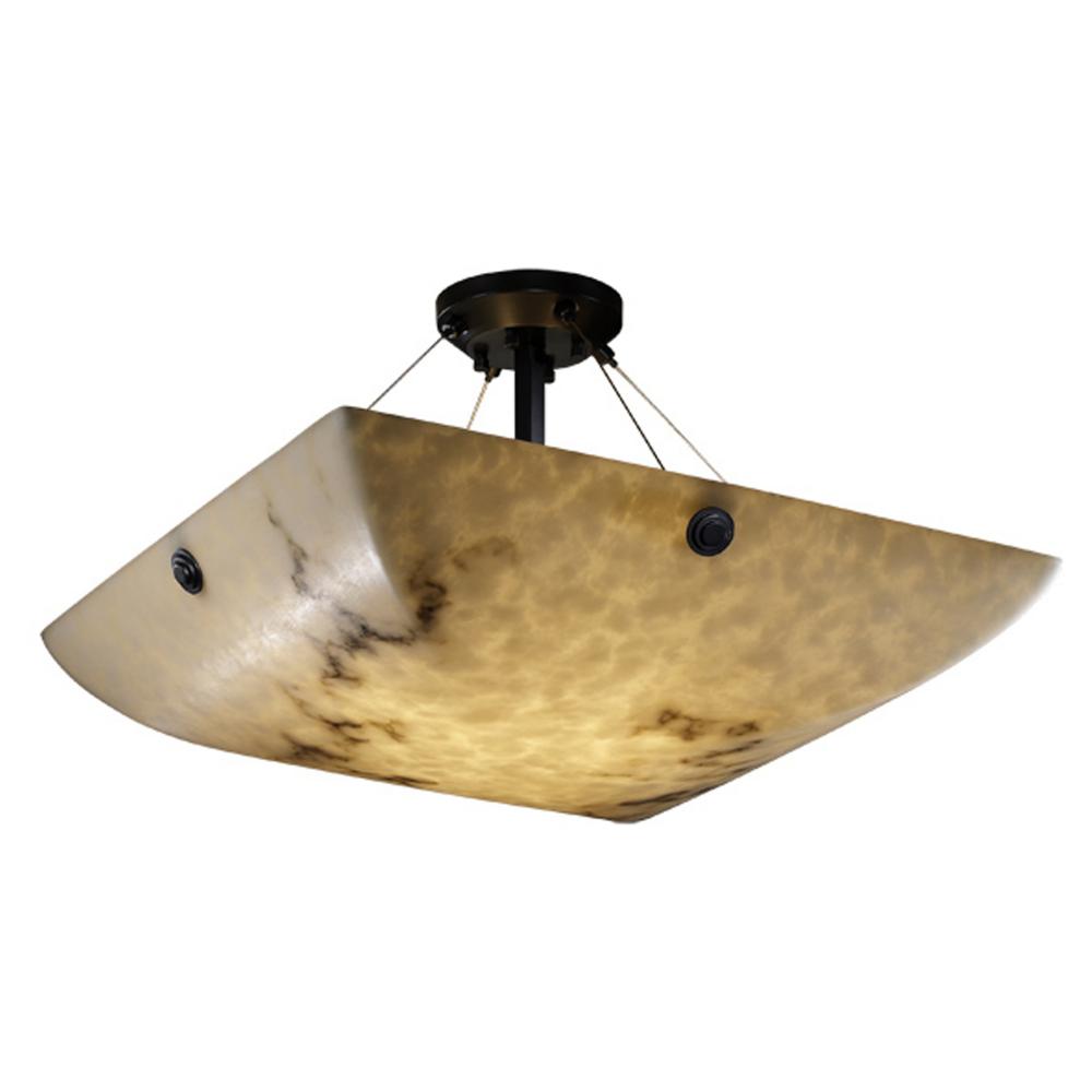 24" LED Semi-Flush Bowl w/ Pair Cylindrical Finials
