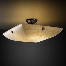 Justice Design Group CLD-9654-35-MBLK-F6-LED-6000 - 36" Semi-Flush Bowl w/ Concentric Circles Finials
