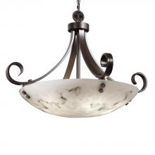 Justice Design Group FAL-9742-25-DBRZ-F3-LED-5000 - 24" Pendant Bowl - Scrolls w/ Finials