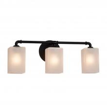 Justice Design Group FSN-8463-15-FRCR-MBLK - Bronx 3-Light Bath Bar