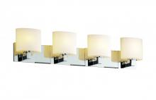 Justice Design Group FSN-8924-20-OPAL-MBLK - Modular 4-Light Bath Bar