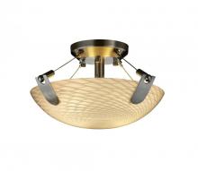 Justice Design Group FSN-9610-25-WEVE-NCKL-LED-2000 - 14" Semi-Flush Bowl w/ U-Clips