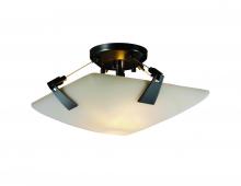 Justice Design Group FSN-9630-25-OPAL-DBRZ-LED-2000 - 14" Semi-Flush Bowl w/ Tapered Clips
