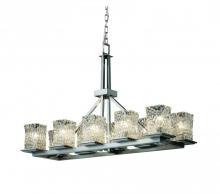 Justice Design Group GLA-8650-26-CLRT-NCKL - Montana 10-Light Rectangular Ring Chandelier