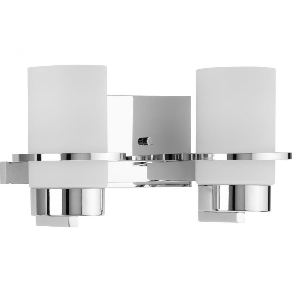 Reiss Collection Two-Light Modern Farmhouse Polished Chrome Vanity Light