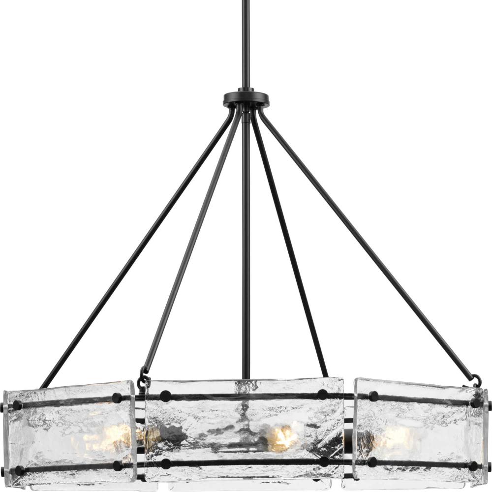 Rivera Collection Six-Light Matte Black Luxe Industrial Chandelier