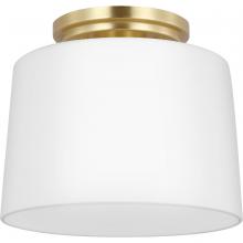 Progress P350260-012 - Adley Collection One-Light Satin Brass Etched Opal Glass New Traditional Flush Mount Light