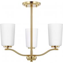 Progress P400349-012 - Adley Collection Three-Light Etched White Glass New Traditional Semi-Flush Convertible Light