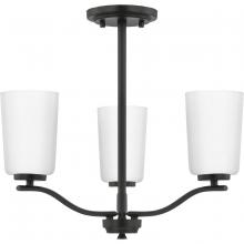 Progress P400349-31M - Adley Collection Three-Light Etched White Glass New Traditional Semi-Flush Convertible Light