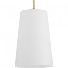 Progress P500430-012 - Clarion Collection One-Light Satin Brass Etched White Transitional Pendant
