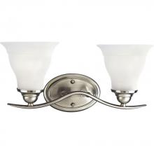 Progress P3191-09 - Trinity Collection Two-Light Brushed Nickel Etched Glass Traditional Bath Vanity Light