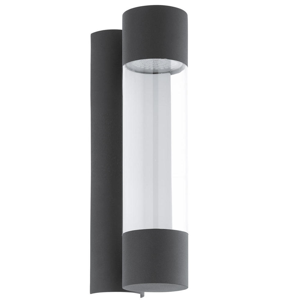 LED Outdoor Wall Light w/ Anthracite Finish & Clear Acrylic Shade